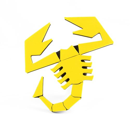 Ricreo Logo Scorpione Accessorio Compatibile con Abarth 500/595/695, Badge per Diffusore Posteriore, Stemma per Fiat Griglia, Emblema Distintivo, Accessori Tuning per Decorazione (Giallo)