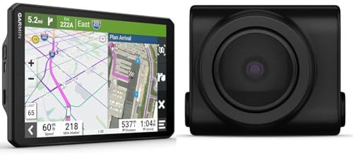 Garmin dēzl LGV 810 MT-D EU – LKW-Navigationsgerät mit 8“ (20,3 cm) Farbdisplay & BC 50 – Drahtlose Rückfahrkamera mit 720p HD-Auflösung