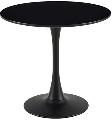 buybyroom Mesa de Comedor Moderna Redonda de Cocina Mesa de Comedor pequeña Mesa para Cocina, Sala de Estar, Comedor, balcón, Mesa Redonda diámetro 70 x 70 cm, Negro