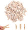 Youery Lot de 100 petites pinces à linge en bois véritable de 30 mm - Pinces décoratives naturelles pour photos, mur photo, cartes postales, lettres