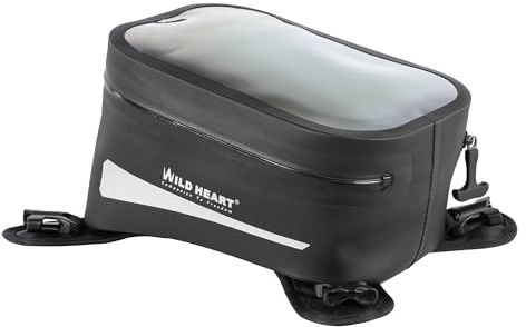 WILD HEART Motorrad-Tanktasche ist kompatibel mit den meisten Motorrad-Outdoor-Reitzubehör (transparentes Schwarz)