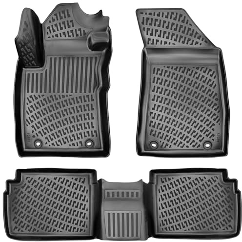 RIZLINE Passgenau 3D Fussmatten Auto Kompatibel mit MG ZS 1. Gen. Benzin Motor 2017-2024 Passgenau Gummimatten Auto Zubehör 1. und 2. Reihe TPE Allwetter