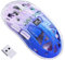 FREEWOLF A2 Kabellose Gaming-Maus, Dual-Mode 2,4G/Bluetooth PC-Gaming-Mäuse, RGB-Maus mit Akku-Display, Transparente Hülle, PixArt 3212, 4000 DPI 5 Einstellbar, für Win/MAC - Zwielichtviolett