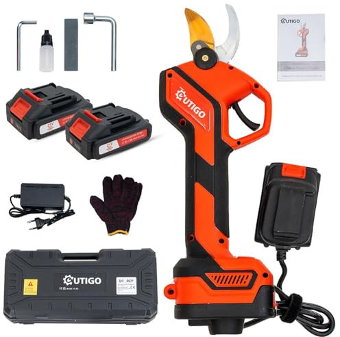 OUTIGO Forbici Potatura Elettriche con 2x21V Batterie, 25 mm, 3000mAh, con Motore brushless per giardinaggio, alberi da frutto, vigneto
