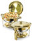 WENMILY 5L Ensemble de Buffet à Fondue,[Solide et Durable, Haute qualité],2 Récipients de Maintien au Chaud en Acier Inoxydable Ronds Dorés [élégant Or et Argent] Adaptés à Chaque fête