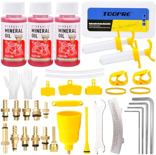 TEGOVE Bremsen Entlüftungsset für Shimano, TEKTRO, MAGURA, Hydraulische Scheibenbremsen Entlüftung, Fahrrad Bremsen Entlüftungskit,einschließlich Mineralbremse Flüssigkeit(180ML)