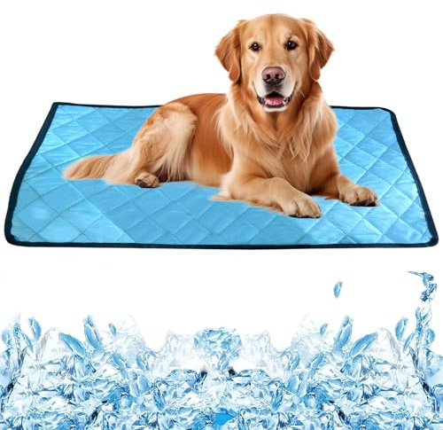 Kighdel Cooling Mat for Dogs,90×50cm Dog Cooling Mat,Cool Mat for Dogs,Cooling Mat,Easy to Clean Pet Cooling Pad for Dogs Cats,for Pets Cats Puppy Home Travel & Cars Use (Blue)