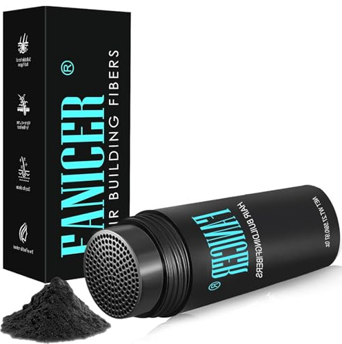 27.5G Haarfasern zur Haarverdichtung,Haaransatz Puder, Ansatzpuder,Haarpulver,Schütthaar für einen authentischen Look,Haarpuder für Ausbesserung der Wurzeln,vollem Haar in Sekunden(Schwarz)