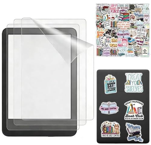 LEPGUYO 3 Pezzi Pellicola Protettiva per Kindle Paperwhite 5 KPW5 6,8 Pollici, PET Premium Opaco Anti-Riflessi, Con 50 Adesivi Retro di Lettura, Accessorio E-Reader