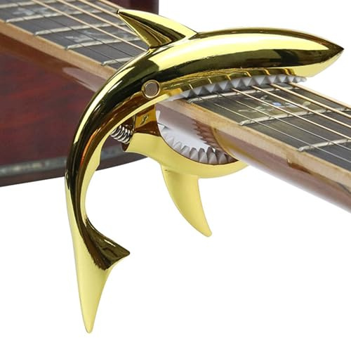 demaxiyad Capotasto per chitarra elettrica, capotasto per ukulele | corde metalliche - chitarra a forma di squalo fresco e leggero per elettrico