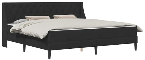 vidaXL Bettgestell mit Matratze mit Matratze Schwarz 200 x 200 cm Samt, Zeitgenössisches Schlafzimmer Bettgestell, Stylisches Samt, Langlebiges Matratzen-Set, Rechteckiges Design, Schicke Wohnmöbel
