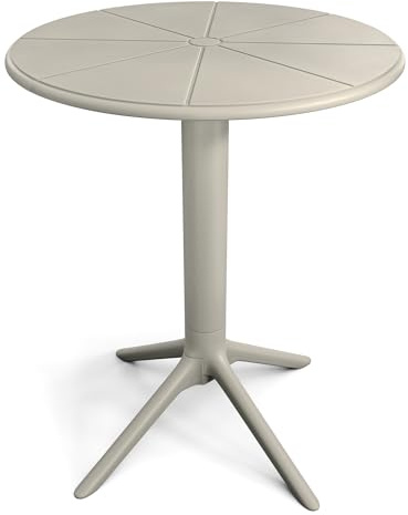 di volio Gartentisch rund 60cm für 2 Personen Balkon Terrasse Outdoor Dego | UV- und wetterbeständiges Polypropylen, 4 Nivellierfüße, pflegeleichte Oberfläche, stabiler Stand, leichte Konstruktion