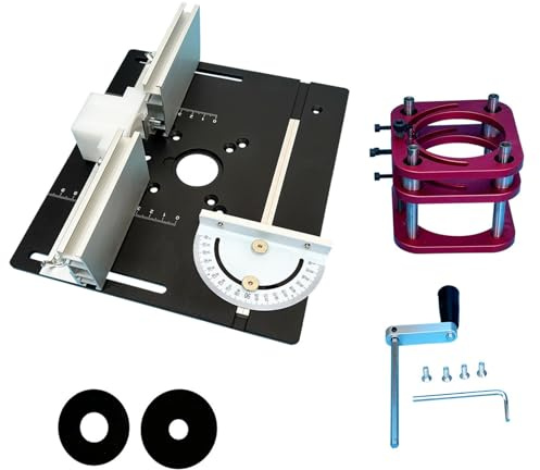 Manual Router Lift Set with Aluminum Plunge Base Plate 64 66mm Motor Compatibility Woodworking Benches Accessories Set Wood Router Plunge Base Lift
