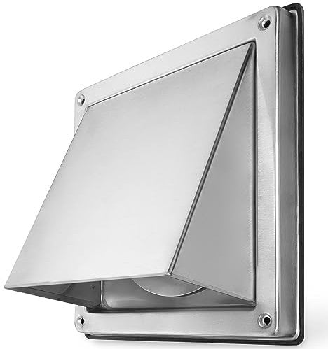 calimaero® HWG 100mm Air Vent Covers for Walls 4 inch Cowled External Extractor Fan Vent Cover with Backdraft Shutter, Stainless Steel, Robust, Weatherproof Fits only with Metal Ducts
