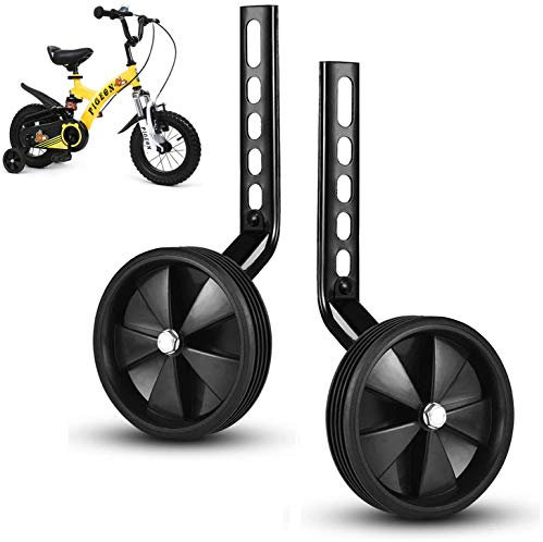 ZOSEN Fahrrad Stützräder Hilfsräder Fahrrad Training Rollen Kinder Fahrrad Zubehör für Fahrräder von 12 14 16 18 20 Zoll (Schwarz, 1 Paar) (Black)