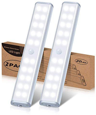 Schrankbeleuchtung LED Beleuchtung Kleiderschrank Lampen, Kabellose Wiederaufladbare Kabinenbeleuchtung, Bewegungssensor Magnetische, Kabinett Nachtlicht für Schranktisch, Kleiderschrank, Treppe usw