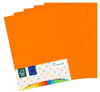 MADE IN EU 20 Blatt farbiges Papier ORANGE A4 80 g/m² CS Paper - Druckerpapier, Kopierpapier, Universalpapier zum Drucken, Basteln & Falten im Format DIN A4. Papier für den Heim- & Bürobedarf