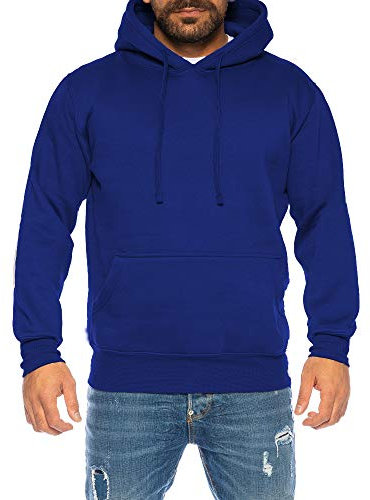 Raff & Taff Hoodie Kapuzenpullover Sweatshirt Sweater Pullover | S - 10XL | Sport Alltag Freizeit | Premium Baumwolle Fleece Innenseite (RT-H-401-Royalblau, 6XL)