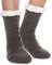 EBMORE Mens Slipper Fluffy Socks Bed Thermal Winter Cosy Cabin Grips Warm Fleece Soft Thick Non Slip Dad Christmas Secret Santa Gifts Stocking Fillers for Men Him Comfy Home Socks (Dark Grey)