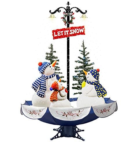 Dbtxwd Christmas Tree 170Cm Light Music Desktop Snowing Artificial Christmas Tree with Umbrella Base And Decorations, Suitable for Indoor And Outdoor,Blue