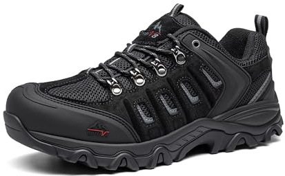 NORTIV 8 Men's Hiking Shoes,Black/Grey,11