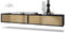 Vladon 2er-Set TV Board Lana 100, Made in Germany, Lowboards je 100 x 29 x 37 cm mit viel Stauraum, Korpus in Schwarz matt, Fronten in Eiche Natur | Große Farbauswahl