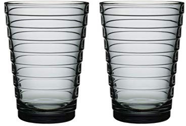 Iittala Aino Aalto Tumbler Trinkglas, Grau, 33 cl, 2er-Set, Design: Aino Aalto 1932