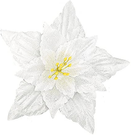 Marooma 10 Stück Weihnachtssterne mit Glitzer, 18 cm, künstliche Weihnachtssterne für Weihnachten, saisonale Hochzeitsdekoration, Kranz-Girlande