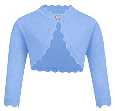 trudge Madchen Bolero Baumwolle Langarm Front offnen Strickjacke Oberbekleidung Abend Hochzeit Himmelblau 130