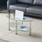 Mesa de té de cristal ovalada para oficina, mesa de café moderna de 3 niveles, mesa auxiliar para sala de estar (transparente)