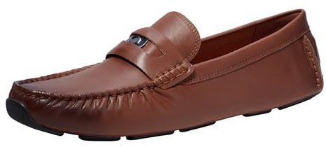 COACH Herren Coin Leather Driver Mokassin Schuhe Braun 46 EU