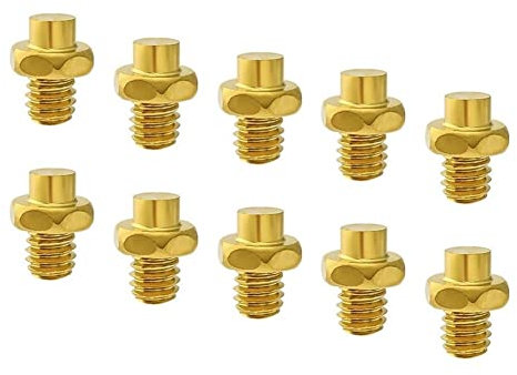 WLKY 10 Stück Mountainbike-Pedalbolzen Schraube Aluminiumlegierung MTB-Fahrrad Fixed Stud Gear Anti-Skid M4 Stud Pin Nagel Fußpedale Teile Zubehör (Gold)