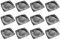 Garnet - Piatto PIANO Quadrato in plastica dura. Rigido e Riutilizzabile – Lavabile in lavastoviglie – Nero - 100% Made in Italy - SET da 12 PIATTI