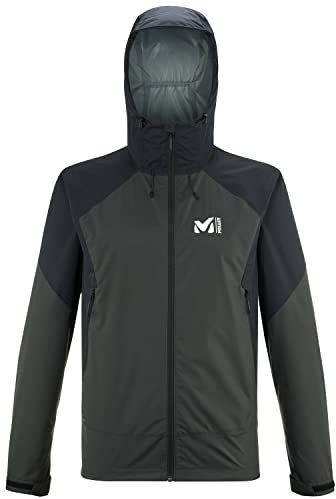 Millet - Fitz Roy III JKT M - Veste Hardshell Homme - Membrane Dryedge Imperméable et Respirante - Approche, Randonnée, Trekking, Lifestyle - Gris/Noir, XL