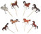 KINBOM 32pcs Horse Cake Toppers, Horse Cupcake Picks Horse Racing Party Supplies for Birthday Horse Themed Party Cake Decorations