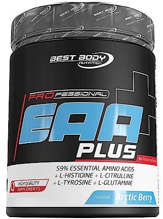 Best Body Nutrition EAA Pulver Professional Plus 450g Arctic Berry – Vegan Amino Komplex mit 8 essentiellen Aminosäuren – Laktosefrei – Zuckerfrei – Ohne Aspartam – Training & Alltag