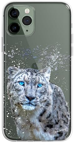 SmartGiftShop Asian Wildlife Animals Case Splatter Art CLEAR Phone Cover Case Exclusive Artwork for iPhone 12 - Snow Leopard