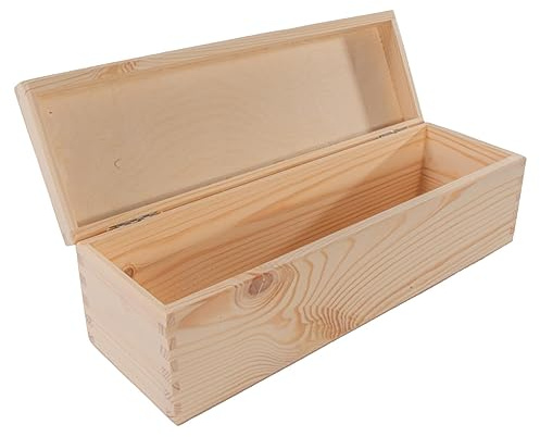 WooDeeDoo Wooden Rectangular Oblong Box | 36 x 11 x 10.5 cm | Valuables Memory Keepsake Storage Case| Unpainted & Untreated Plain Decorative Pinewood for Craft Decoupage