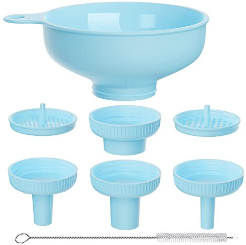 Entonnoir de cuisine à bouche large Pisol - En plastique de qualité alimentaire - Avec 4 tailles de becs pour remplir des bocaux Mason larges et ordinaires, des épices, du shampooing