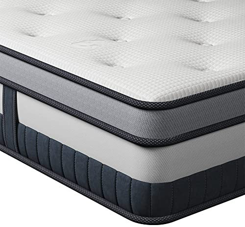 Vesgantti Matratze Klassik 26cm höhe 140x200 Härtegrad-H3 Taschenfederkernmatratze orthopädische 7-Zonen Kaltschaum Federkernmatratzen Öko-Tex Zertifiziert Mittelfest