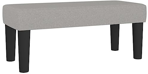 vidaXL Sitzbank, Multifunktionale Bank Polsterbank, Bettbank mit Holzbeinen, Flurbank Fußhocker für Wohnzimmer, Modern, Hellgrau Stoff