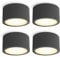 SSC-LUXon 4er Set CELI-X Aufbau Deckenstrahler flach mit LED Leuchtmittel GX53 - Spotlampe anthrazit rund warmweiß 5W 230 Volt