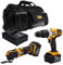 JCB 18V Cordless Combi Drill & Multi Tool, 2X 5.0Ah Battery, Fast Charger, Variable Speed & LED Light, Tool-Free Blade Changing, 16+3 Position Torque, 20 Power Tool Kit Bag, 3 Year Warranty
