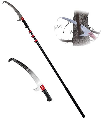 BEESOM Teleskop Astschere Mit Säge, Teleskopstange Mit Sägeblatt 540cm-720cm Teleskop-Hochastsäge, Multifunktionale Teleskop-Hochastsäge, Schneidet Sauber Und Schnell Für Hohe Äste,7.2m/24FT