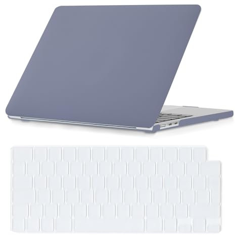 Se7enline Compatible with MacBook Air M3 15 inch Case 2025 2024 2023 for Mac Air 15.3 inch Model M2 A2941/A3114/A3241 Matte Finish Laptop Hard Shell Case with Keyboard Cover Skin,Lavender Gray