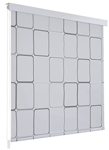 Homgoday Duschrollo 120x240cm PEVA - Wasserfest & Schnell trocknend - Mit Quadratmuster - Badezimmer Raumteiler Model142849