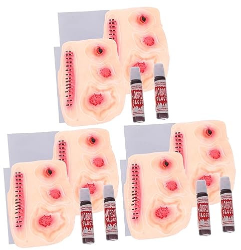 FOMIYES 3 Sets 3d Schreckliche Halloween-aufkleber Realistische Narben Temporäre Tattoos Für Make-up Körperdekorationen 2 Stück * 3