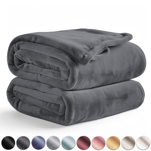 Waldstern® Kuscheldecke flauschig weich - Wohndecke 150x200 cm, Fleecedecke, Decke für Sofa Couch, Sofadecke, Couchdecke, dunkelgrau