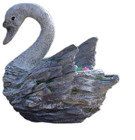 Blumenübertopf Outdoor/Indoor Animal Ceramic Swan Planter – Succulents Planter Plants Pot Large Flowers Pot/Container for Home Garden Office Decoration Blumentopf