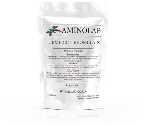 Aminolab - High Strength Turmeric & Bromelain 2500mg 120 Capsules